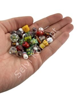 Küçük Boy Hint Cam Boncuk Karışık 500 gr