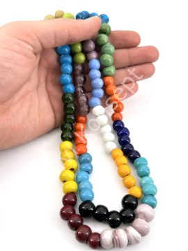 Bodrum Cam Boncuk Karışık Renkli Küçük Boy 100 Adet