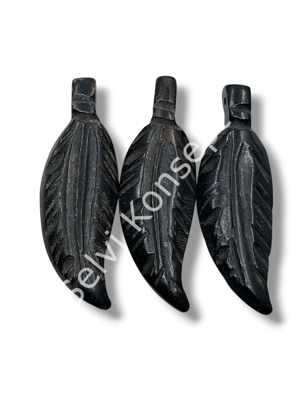 El Yapımı Yaprak İşlemeli Tibet Kolye Ucu Boncuk 1 Adet 15x50 mm