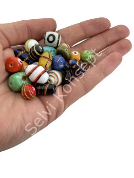 Özel Hint Cam Boncuk Karışık 500 gr