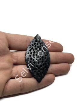 El Yapımı Etnik Motif İşlemeli Tibet Kolye Ucu Boncuk 34x65 mm 1 Adet