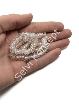 Rondela Dizi Cam Boncuk Şeffaf 7,5x3,5 mm