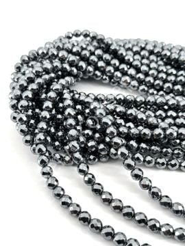8 mm Fasetli Hematit Doğal Taş