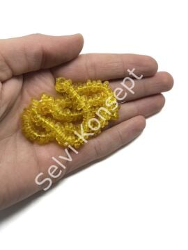 Rondela Dizi Cam Boncuk Sarı 7,5x3,5 mm