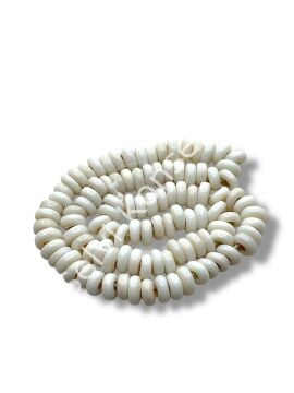 Rondela Dizi Cam Boncuk Beyaz 7,5x3,5 mm