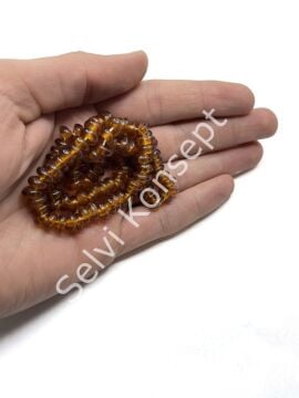 Rondela Dizi Cam Boncuk Kahverengi 7,5x3,5 mm