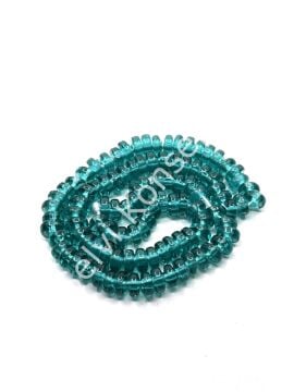 Rondela Dizi Cam Boncuk Petrol Yeşili 7,5x3,5 mm