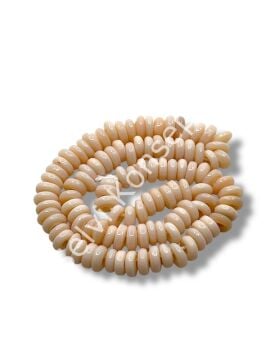 Rondela Dizi Cam Boncuk Fildişi 7,5x3,5 mm