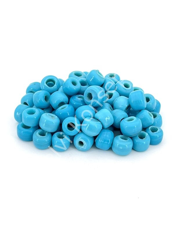 Silindir Kuzu Cam Boncuk Mavi 50 Adet