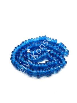 Rondela Dizi Cam Boncuk Çanak Mavi 7,5x3,5 mm