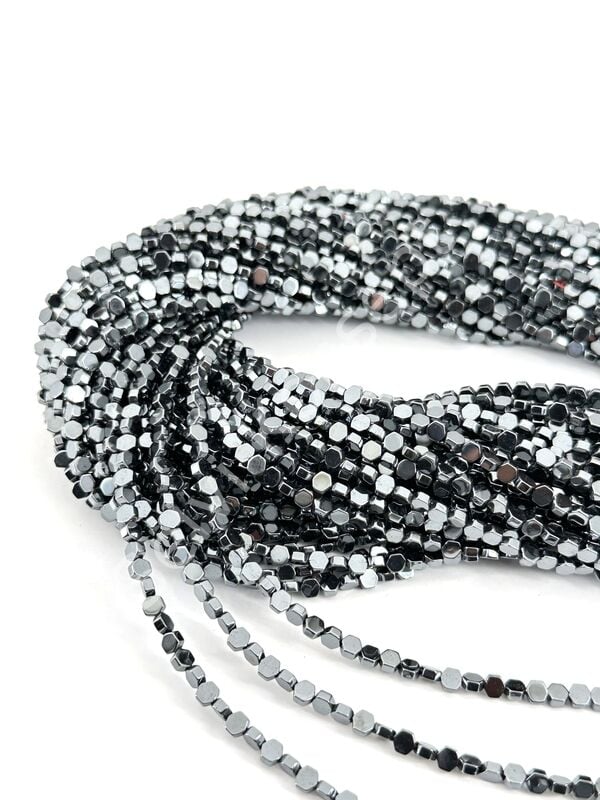 4x4 mm Altıgen Petek Hematit Doğal Taş