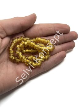 Rondela Dizi Cam Boncuk Bal Kahve 7,5x3,5 mm