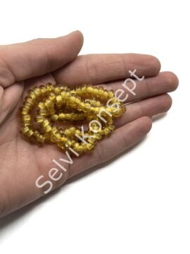 Rondela Dizi Cam Boncuk Bal Kahve 7,5x3,5 mm