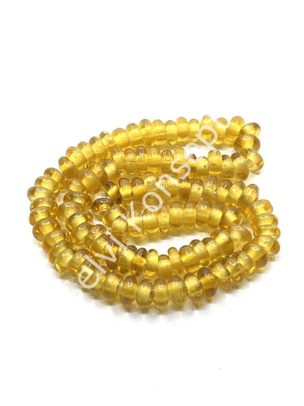 Rondela Dizi Cam Boncuk Bal Kahve 7,5x3,5 mm