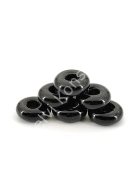 El Yapımı Siyah Murano Silindir Boncuk