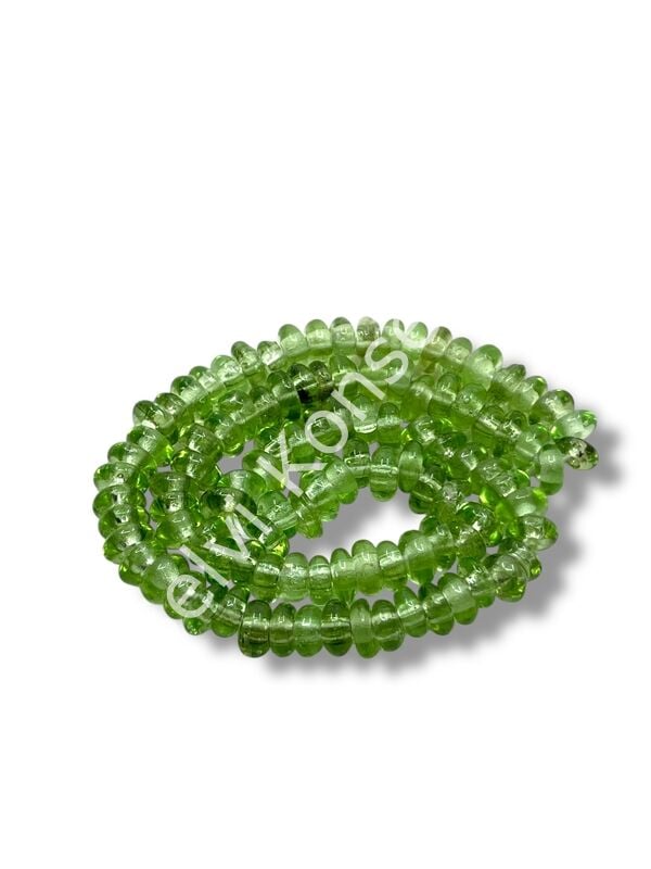 Rondela Dizi Cam Boncuk Su Yeşili 7,5x3,5 mm