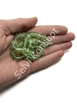 Rondela Dizi Cam Boncuk Su Yeşili 7,5x3,5 mm