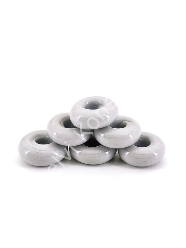 El Yapımı Gri Murano Silindir Boncuk