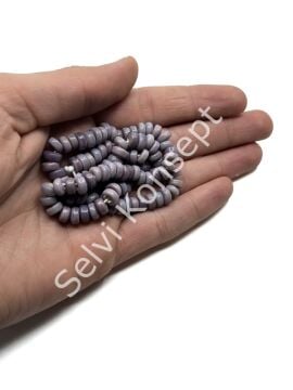 Rondela Dizi Cam Boncuk Mürdüm 7,5x3,5 mm