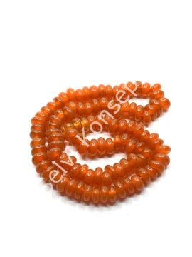 Rondela Dizi Cam Boncuk Şeffaf Turuncu 7,5x3,5 mm