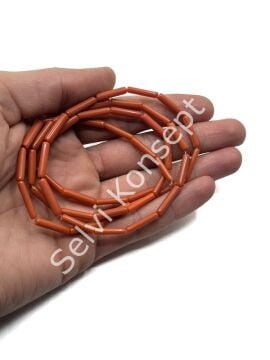 Boru Dizi Cam Boncuk Nar Çiçeği 4x12-16 mm