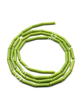 Boru Dizi Cam Boncuk  Fıstık Yeşili 4x12-16 mm