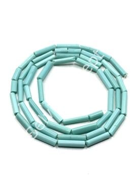 Boru Dizi Cam Boncuk Turkuaz 4x12-16 mm