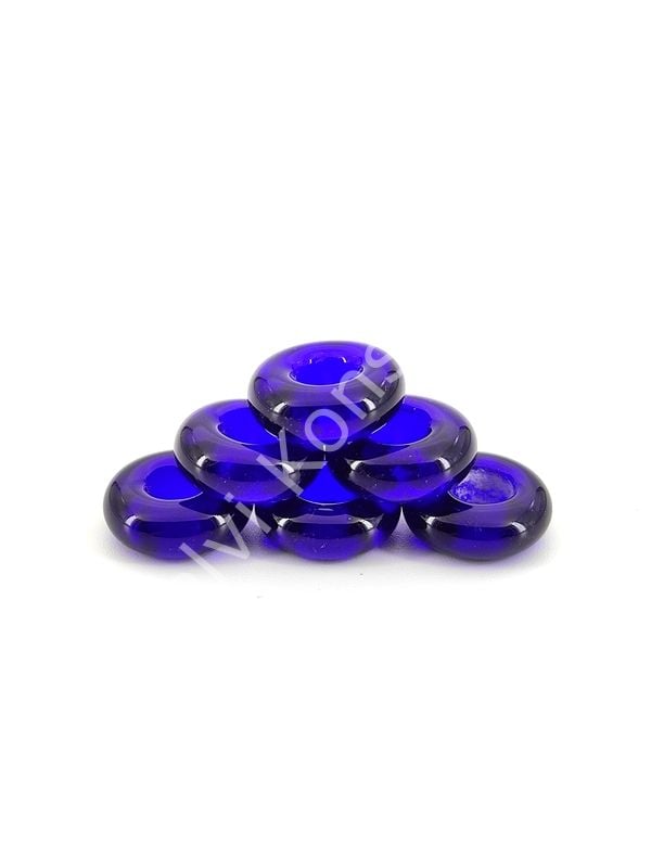 El Yapımı Şeffaf Lacivert Murano Silindir Boncuk