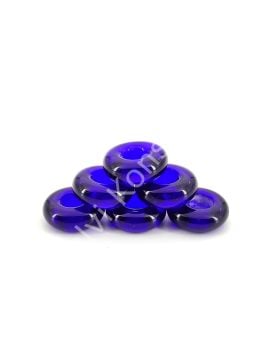 El Yapımı Şeffaf Lacivert Murano Silindir Boncuk