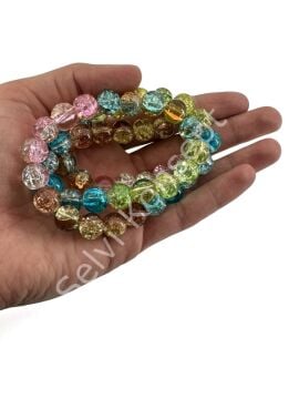 Patlatma Yuvarlak Dizi Cam Boncuk Mix 12 mm