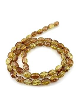 Patlatma Arpa Dizi Cam Boncuk Kahverengi 10x13 mm