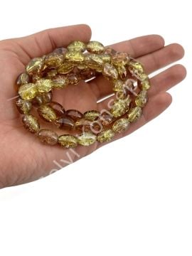 Patlatma Arpa Dizi Cam Boncuk Kahverengi 10x13 mm