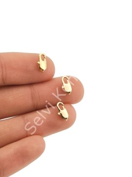 Altın Kaplama Kuyum Kilit Minik Boy 5x10 mm 10 Adet
