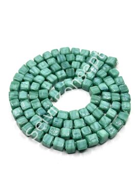 Küp Dizi Cam Boncuk Mint Yeşili 5x6 mm