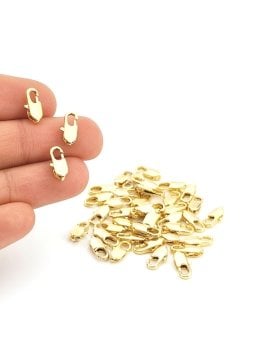 Altın Kaplama Kuyum Kilit Küçük Boy 6x12 mm 10 Adet