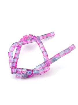 Patlatma Silindir Dizi Cam Boncuk Lila 6x8 mm