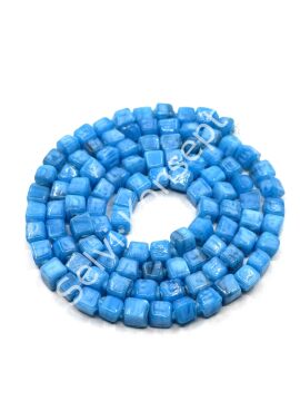 Küp Dizi Cam Boncuk Mavi 5x6 mm
