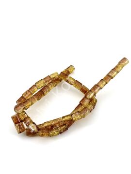 Patlatma Silindir Dizi Cam Boncuk Kahverengi 6x8 mm