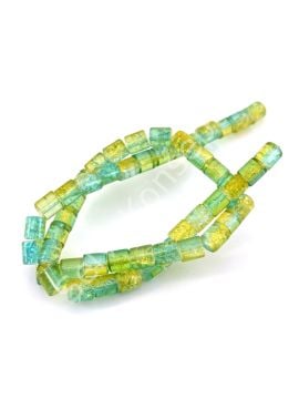 Patlatma Silindir Dizi Cam Boncuk Yeşil 6x8 mm