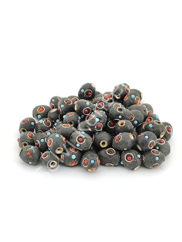 İşlemeli Otantik Boncuk 10 mm