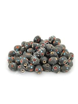 İşlemeli Otantik Boncuk 10 mm 12 Adet