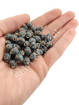 İşlemeli Otantik Boncuk 10 mm