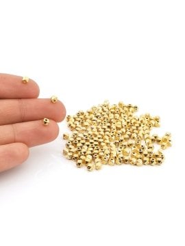 Altın Kaplama Desenli Küp Ara Malzeme 4 mm 10 Gr