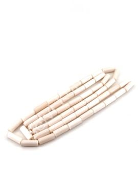 Boru Kedi Gözü Cam Boncuk Açık Fildişi 15x4 mm