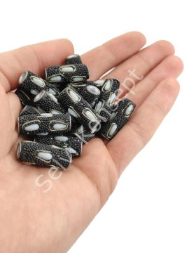 İşlemeli Silindir Otantik Boncuk 22 mm