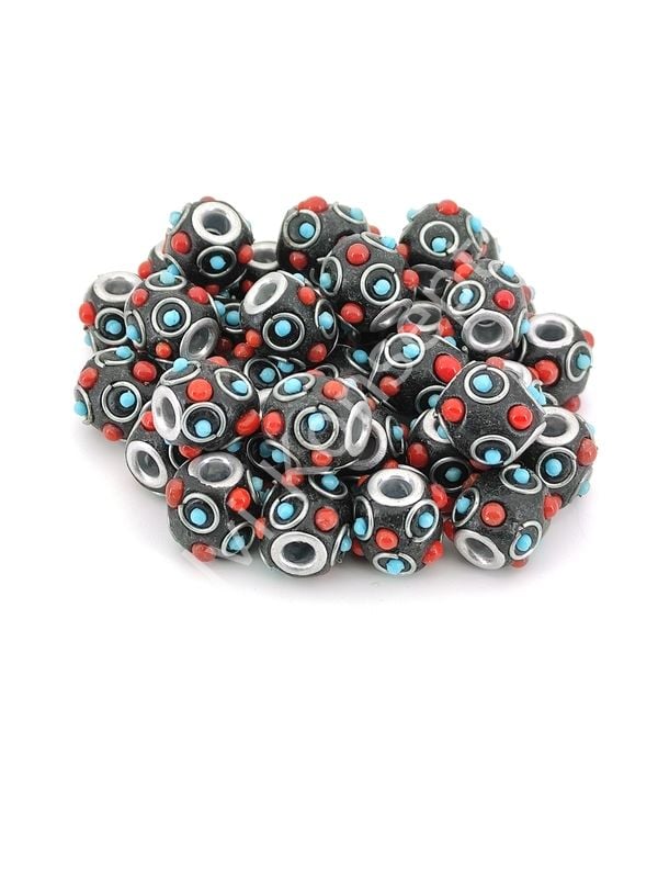 İşlemeli Otantik Boncuk 12 mm