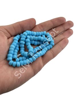 Silindir Dizi Cam Boncuk Mavi 7x5 mm