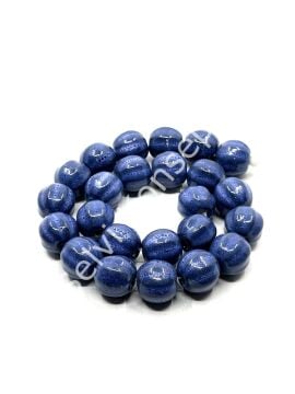 El Yapımı Lacivert Dizi Seramik Boncuk 12 mm