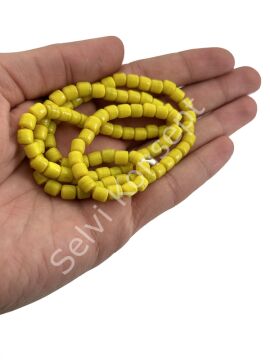 Silindir Dizi Cam Boncuk Sarı 6 mm