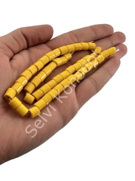 Silindir Dizi Cam Boncuk Hardal 8-10 mm